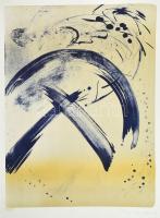 Kiss Zoltán (1965-): Gesztusok (cím nélkül), 2003. Litográfia, papír, jelzett, művészpéldány P.A. jelzéssel, lapszéli egészen apró szakadással, 89x64 cm