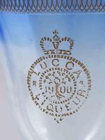 1900 Lucca Liquer színezett díszpohár. Jelzett, hibátlan, m: 14 cm