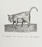 Für Emil (1967-): A macska, 2002. Litográfia, papír, jelzett, művészpéldány E/A jelzéssel. 13,5x18,5 cm
