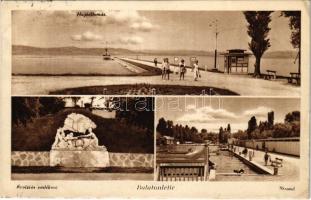 1940 Balatonlelle, hajóállomás, strand, Revíziós irredenta emlékmű (EK)