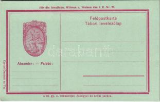 A 23. gyalogezred rokkantjai, özvegyei és árvái javára tábori posta segélylap / WWI Feldpostkarte für die Invaliden, Witwen und Waisen des K.u.K. I. R. Nr. 23.