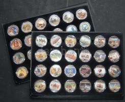 Libéria 2004. 10$ "Szabadság pillanatai" sor, 48db klf multicolor érem, klf motívumokkal, benne HUNGARIKA! T:PP Csak 9999db! Eredeti gyűjtőalbumban!