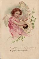 1899 Angel harp litho (EK)