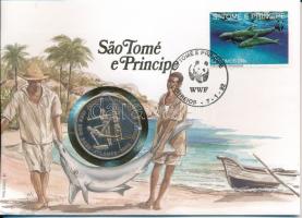 Sao Tomé és Principe 1996. (1993) 1000D Cu-Ni &quot;Atlantai Olimpia 1996 - Torna&quot; forgalomba nem került emlékkiadás felbélyegzett borítékban, bélyegzéssel T:PP patina, a műanyag érmetartó sérült Sao Tomé and Principe 1996. (1993) 1000 Dobras Cu-Ni &quot;Atlanta Olympics 1996 - Gymnastics&quot; non-circulating commemorative coin in envelope with stamp and cancellation C:PP patina, the plastic coin holder is damaged Krause KM#64