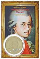 Ausztria DN "Wolfgang Amadeus Mozart" Cu emlékérem Swarowski kristállyal kapszulában, díszlapon (30mm) T:UNC Austria ND "Wolfgang Amadeus Mozart" Cu medallion with Swarowski crystal in capsule, on sheet (30mm) C:UNC