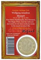 Ausztria DN "Wolfgang Amadeus Mozart" Cu emlékérem Swarowski kristállyal kapszulában, dísz...