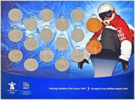 Kanada 2007-2009. 25c (15xklf) + 2008-2010. 1$ (2xklf) szettben, a 2010-es Vancouver-i Téli Olimpia emlékére T:UNC Canada 2007-2009. 25 Cents (15xdiff) + 2008-2010. 1 Dollar (2xdiff) in a Vancouver 2010 Olympic and Paralympic Winter Games set C:UNC