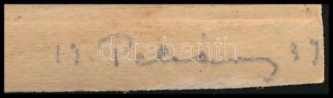 Pekáry István (1905-1981): Matyó legény. Színezett rézkarc, papír, jelzett, körbevágva, 20×16 cm