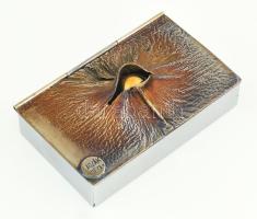 Laczák Géza (1951-): Strukturalista kisdoboz, jelzett, 6,5x10,5 cm