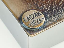 Laczák Géza (1951-): Strukturalista kisdoboz, jelzett, 6,5x10,5 cm
