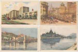 BUDAPEST - 20 db 60 filléres modern képeslap Zádor István képeivel vegyes minőségben