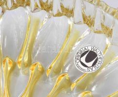 Waltherglas négyosztatú kristály kínáló, ezüstpácolt színezéssel, címkével jelzett, hibátlan, d: 22,...