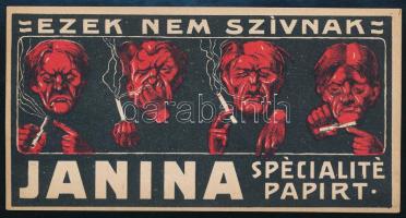 Janina cigarettapapír számolócédula