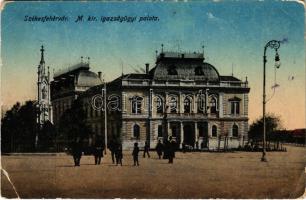 1922 Székesfehérvár, M. kir. igazságügyi palota. Vasúti levelezőlapárusítás (EK)