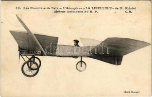 1908 Les Pionniers de lair, LAéroplane La Libellule de M. Blériot, Moteur Antoinette 50 H.P. / Hátoldalon Kézdi-Kovács László levele