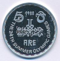 Egyiptom 1988. 5P Ag &quot;Nyári Olimpia Szöul 1988&quot; forgalomba nem került emlékkiadás kapszulában T:PP kis folt Egypt 1988. 5 Pounds Ag &quot;Summer Olympics, Seoul 1988&quot; non-circulating commemorative coin in capsule C:PP small spot Krause KM#626