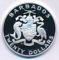 Barbados 1988. 20$ Ag "XXIV. Nyári Olimpia Szöul" kapszulában T:PP Barbados 1988. 20 Dolla...