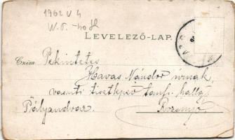 Körmend, Honvéd laktanya, katolikus templom, vízimalom, gőzmalom. Art Nouveau, floral, litho (szakad...