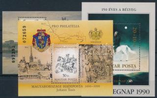 1990 150 éves a bélyeg + Bélyegnap (63.) + Pro Phila 1-1 db blokk