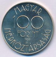 1988. 100Ft alpakka "Labdarúgó Világbajnokság 1990 - Kézfogás" kapszulában T:BU kis patina