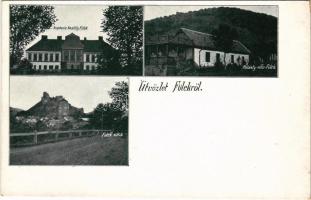 Fülek, Filakovo; vár, Stephanie kastély, Palásty villa / castle ruins, castle, villa