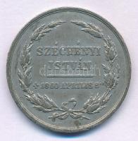 1860. "Széchenyi István - 1860 április 8-án" kétoldalas Sn halotti emlékérem (29mm) T:XF,V...