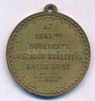 1885. "Az 1885iki Budapesti Országos Kiállítás Emlék Érme/ Rudolf trónörökös a kiállítás védnöke" kétoldalas bronz emlékérem, "Knopp és Steiner Budapesten" gyártói jelzéssel (30mm) T:XF