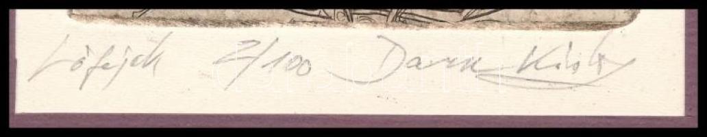 Olvashatatlan jelzéssel: Lófejek. Rézkarc, papír. Számozott: 2/100. Paszpartuban. 12×8 cm