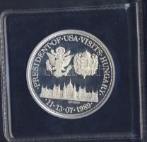 1989. "George Bush látogatása Magyarországon" Ag (999) emlékérem 31,3g T:PP Tokban!
