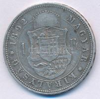 1892KB 1Ft Ag "Ferenc József / Fiume címer" T:VF,F patina Adamo M15