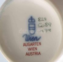Augarten Wien bécsirózsa mintás váza. Jelzett, hibátlan, m: 15 cm