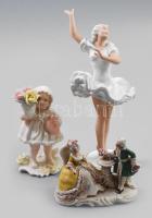 3 darab német porcelán, jelzettek, kis sérülésekkel.