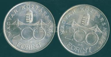 1993-94. 200Ft Ag "MNB" + "Deák" T:BU,2