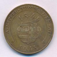 1948. "Petőfi Sándor / A néppel tüzön-vizet át 1848-1948" bronz emlékérem (35mm) T:XF