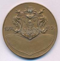 1934. "Szombathelyi Kerékpáros Egylet 40 éves jubileumi érme" bronz emlékérem "Hawel ...