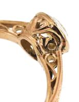 Arany (Au) 14K gyűrű briliáns csiszolású gyémánttal, 0,43 ct, jelzett, méret: 54, bruttó: 2,15 g