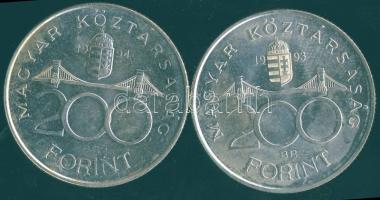1993-94. 200Ft Ag "MNB" + "Deák" T:BU,2