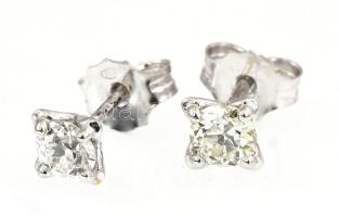 Arany (Au) 14K fülbevalópár, gyémánttal, briliáns csiszolás, 0,7 ct, jelzett, bruttó: 1,3 g