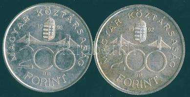 1992-93. 200Ft Ag "MNB" (2x) T:BU,2