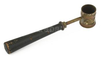 Antik lőpormérő, h: 12 cm
