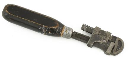 Antik csőkulcs, jelzett, h: 19 cm
