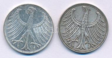NSZK 1951G 5M Ag + 1972G 5M Ag T:XF patina 
GFR 1951G 5 Mark Ag + 1972G 5 Mark Ag C:XF patina 
Kra...