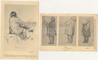 4 db RÉGI használatlan német művész képeslap zenészekről / 4 pre-1945 unused German art postcards of...