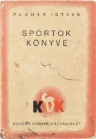 Pluhár István: Sportok könyve. A szerző, Pluhár István (1893-1970) labdarúgó, sportújságíró, újságíró, testnevelési főiskolai tanár (1931-1944), sportriporter által DEDIKÁLT példány! Szerk.: - -. Bp., 1935, Káldor, 318+1 p. Kiadói aranyozott egészvászon-kötés, kopott, foltos, kissé szakadt kiadói illusztrált papír védőborítóban, foltos borítóval, kissé foltos lapokkal.