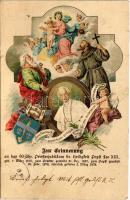 1898 (Vorläufer) Zur Erinnerung an das 60 jähr. Priesterjubiläum Sr. Heiligkeit Papst Leo XIII. / Pope Leo XIII. Art Nouveau, litho (fl)