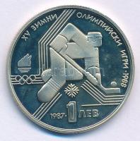 Bulgária 1987. 1L Cu-Ni XV. Téli Olimpia Calgary kapszulában T:PP patina, egy apró karc Bulgaria 1987. 1 Lev Cu-Ni 15th Winter Olympic Games, Calgary in capsule C:PP patina, one small scratch Krause KM#175