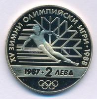 Bulgária 1987. 2L Cu-Ni XV. Téli Olimpia Calgary kapszulában T:PP Bulgaria 1987. 2 Leva Cu-Ni 15th Winter Olympic Games, Calgary in capsule C:PP Krause KM#159