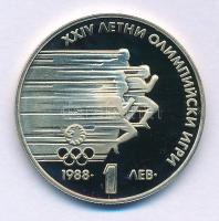 Bulgária 1988. 1L Cu-Ni Nyári Olimpia 1988 Szöul kapszulában T:PP  Bulgaria 1988. 1 Lev Cu-Ni 1988 Summer Olympics, Seoul in capsule C:PP  Krause KM#176