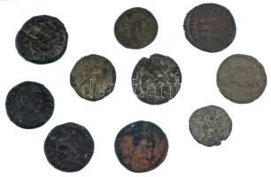 Római Birodalom 10db-os bronz Follis érmetétel T:VF,F Roman Empire 10pcs bronze Follis coin lot C:VF,F