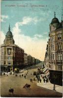 1912 Budapest VI. Andrássy út, fiókpénztár, autó (fl)